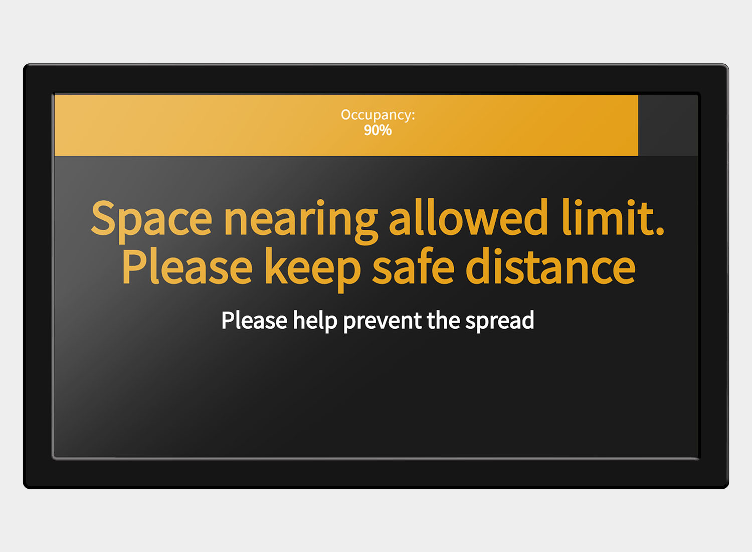 Occupancy + Compliance 2 Screen with library occupancy warning