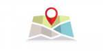 quickConnect™: The Most Comprehensive Self-Service Software for Libraries 17 Illustration of a wayfinding map with a location pin, symbolizing digital navigation tools for libraries.